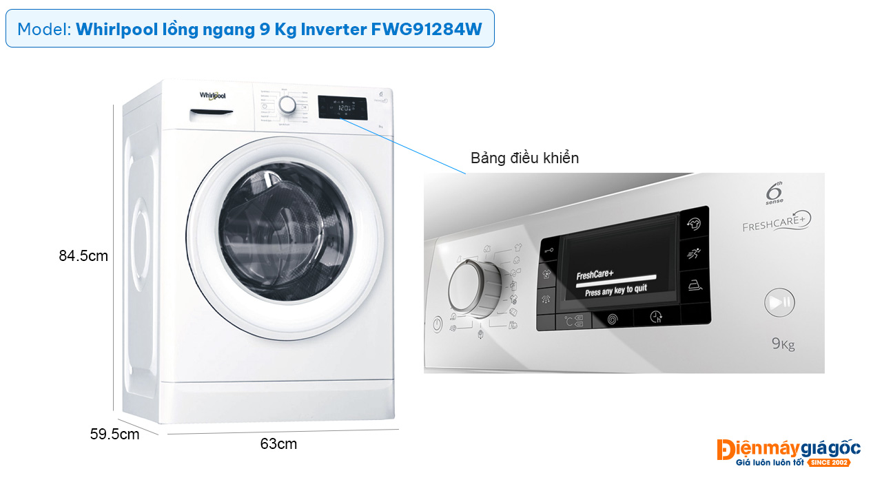  Máy giặt Whirlpool bền bỉ ổn định